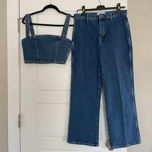 NWOT Reformation Sunny Denim Two Piece Set ~no longer available online~